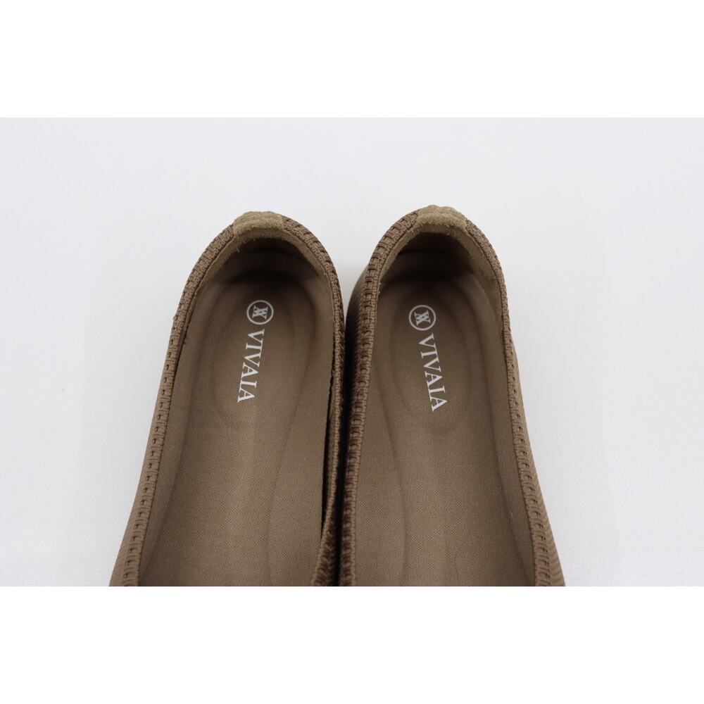 Vivaia Pointed Knit Ballet Flats in Taupe. - Picture 13 of 15